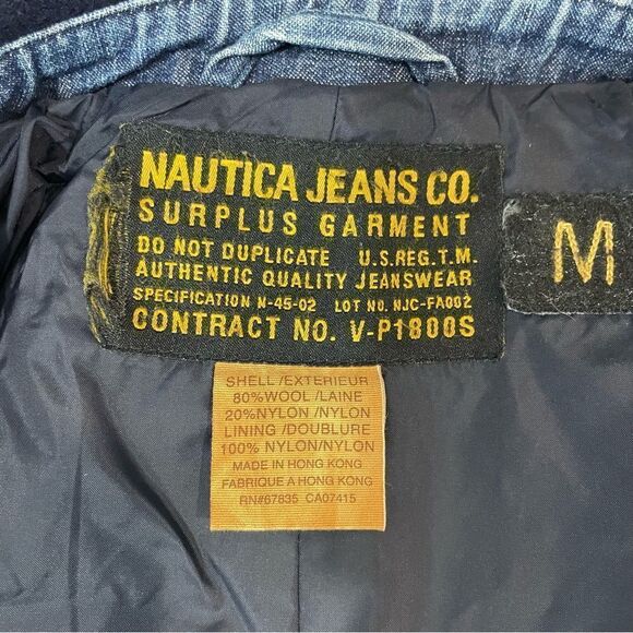 Nautica Jeans Wool Classic Double Breasted Peacoat Navy Blue Jacket  sz L/XL - Picture 9 of 16